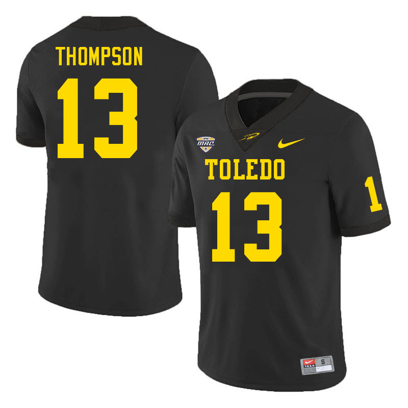 Toledo Rockets #13 Nicholas Thompson College Football Jerseys Stitched Sale-Black